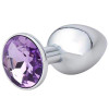 Butt Plug - Metal Anal Plug - Purple Gem-Anal