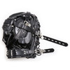 Hood Mask - Shiny Pleather Lace-Up Locking Hood Deprivation Mask with 1 Nose Hole
