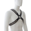 Chest Harness - Halford Style Studded X-Cross PVC Vegan Leather