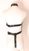 Strappy Cage Teddy - PVC Vegan Leather Body Harness with Collar
