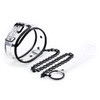 Collar Clear D-ring Collar with Blk Piping w Leash