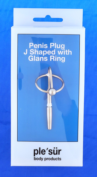Penis Plug / Sound J shaped Plug with Glans Ring - Sound
