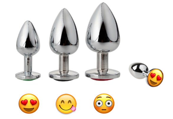 Butt Plug  Metal Emoji Anal Plug  Each Size has a Different Emotion Anal