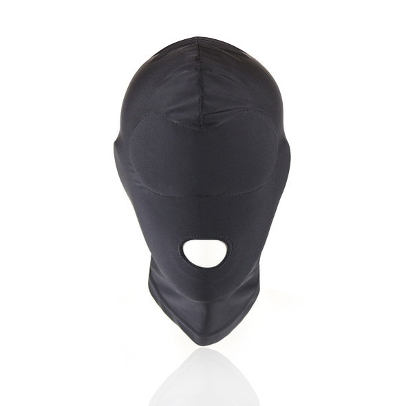 Hood Mask - Spandex Open Mouth Deprivation Gimp Mask with Padded Eyes