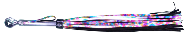 Flogger - Leather 28" Rainbow metalic Leather Flogger 36 Tail