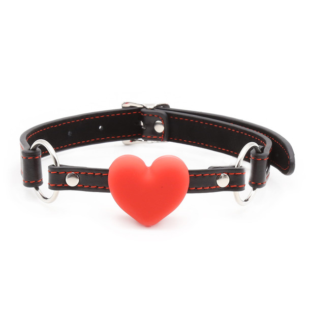 Ball gag heart shaped silicone mouth gag for bdsm