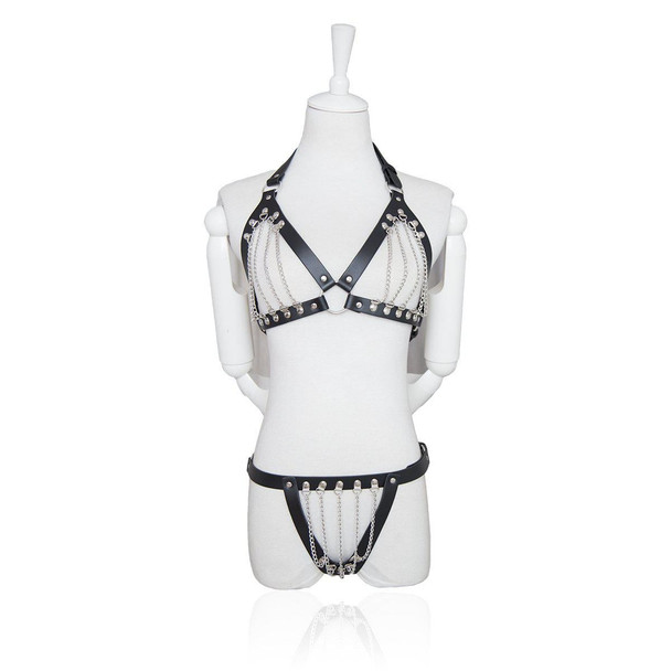 PVC Chain Bra and Thong