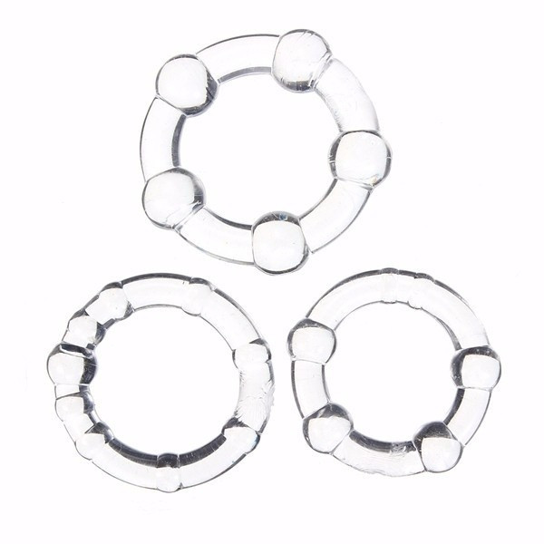 Clear Beaded Cockring 3 pack