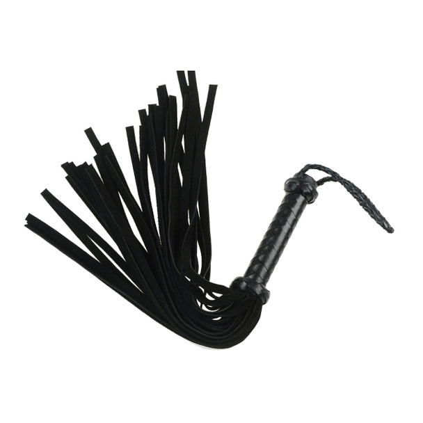 Leather 18" Suede Mini Whip 36 Tail Black