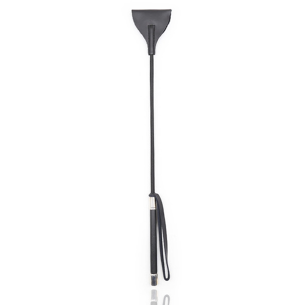 Crop - 21" PVC Leather Wide Tip Riding Crop