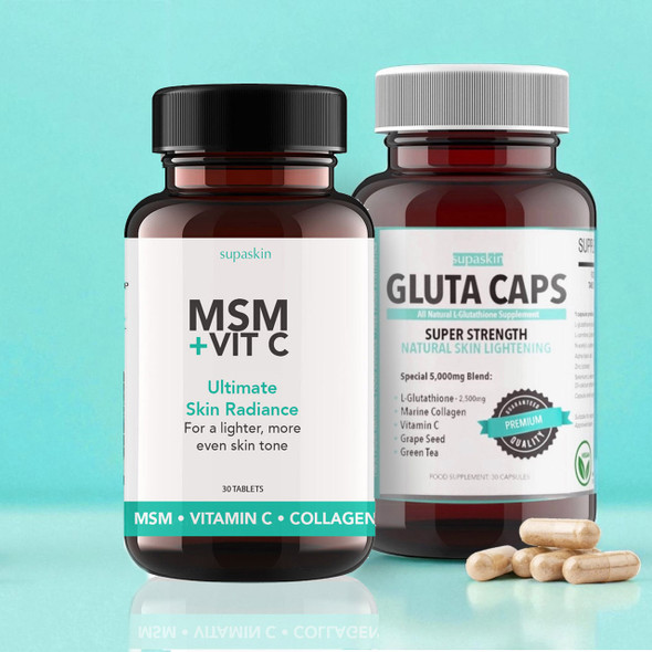 Glutathione Plus MSM Skin Lightening Supplement  Duo Pack