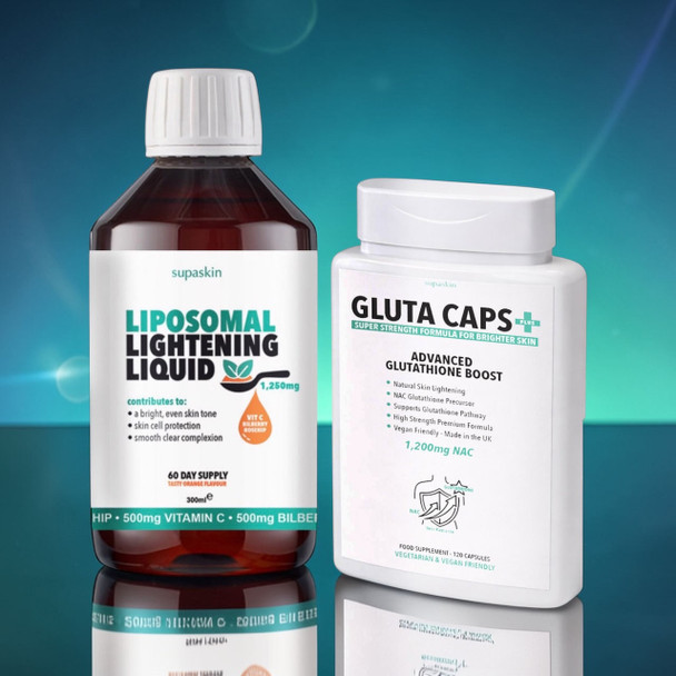 Liposomal Vitamin C  + Gluta Caps for Skin Brightening & Even Tone