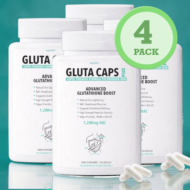 BULK BUY - 4 BOTTLES Glutathione Boost Skin Lightening Supplement. Super  Strength Formula - 60 Day Supply