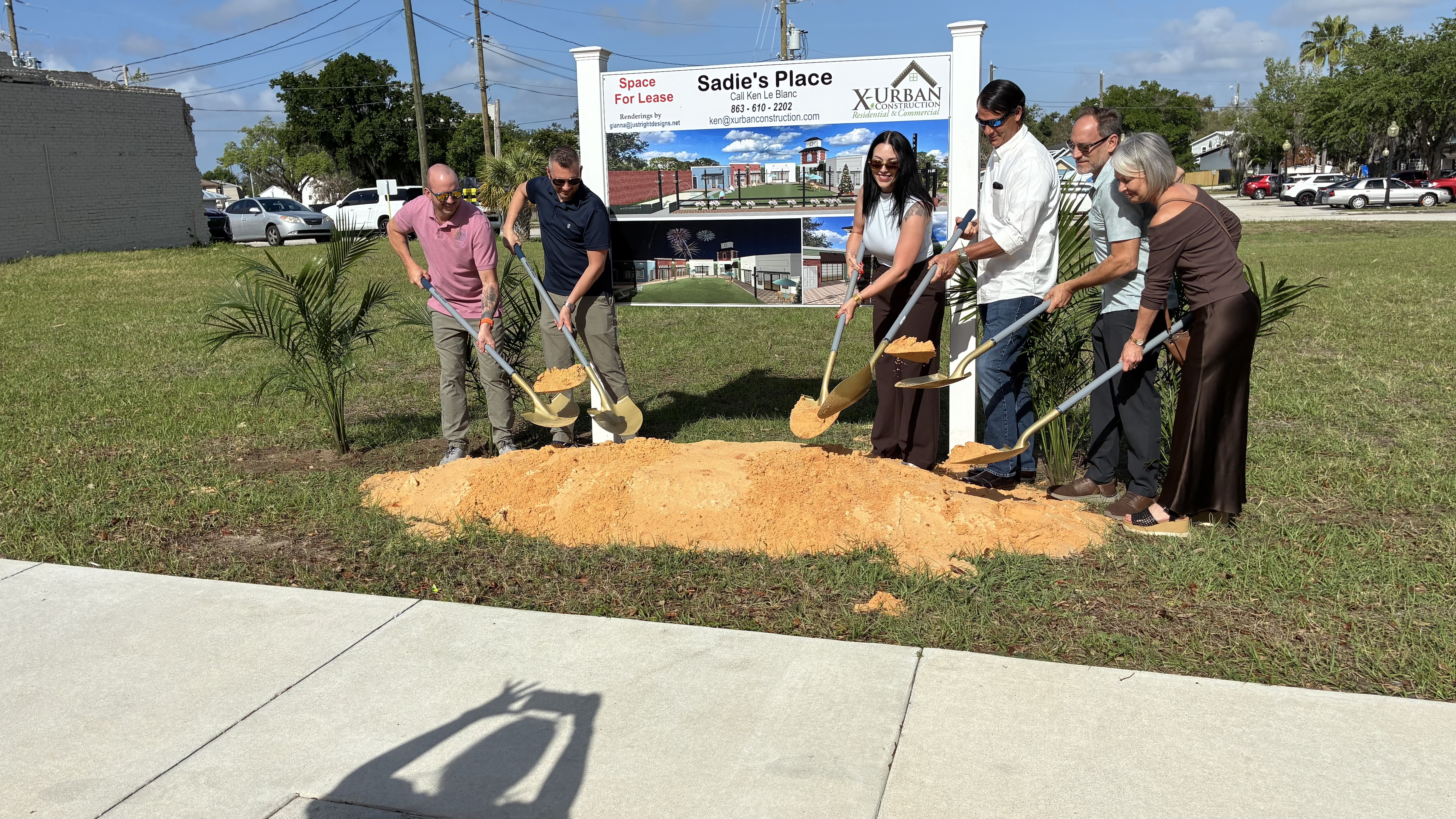 Chris and Robert Adams at the Sadie's Place groundbreaking in Downtown Sebring