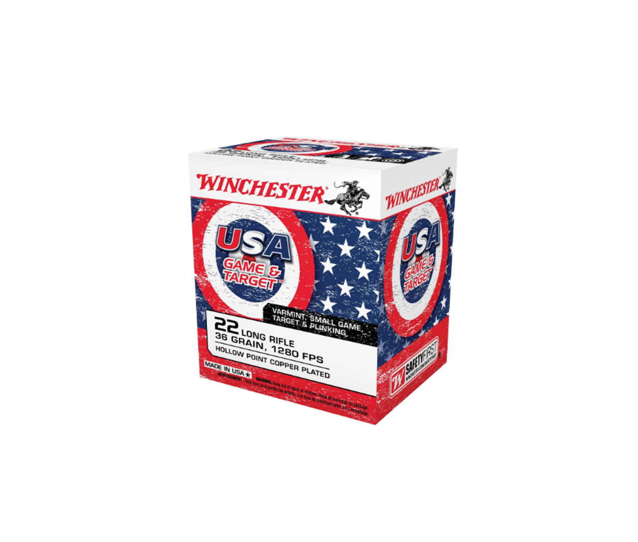 Winchester 22LR Target Ammo, 36gr Copper-Plated HP, 500rds