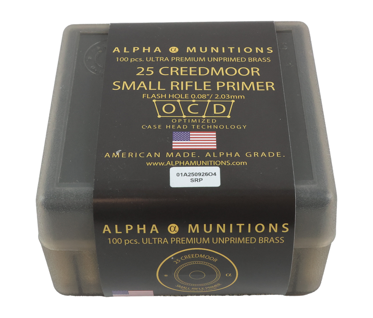 Alpha Munitions | 25 Creedmoor SRP, 100/Box | Mile High Shooting Accessories