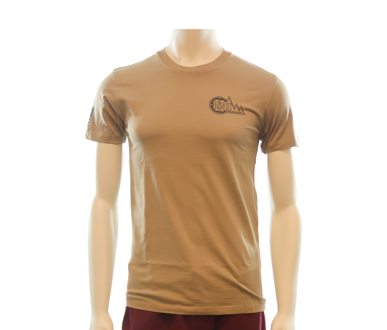 MHSA | Logo Tee, Sand - Front | Mile High Shooting Accessories
