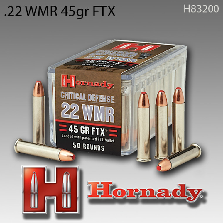 Hornady 83200: .22WMR 45gr FTX 50/Box Critical Defense