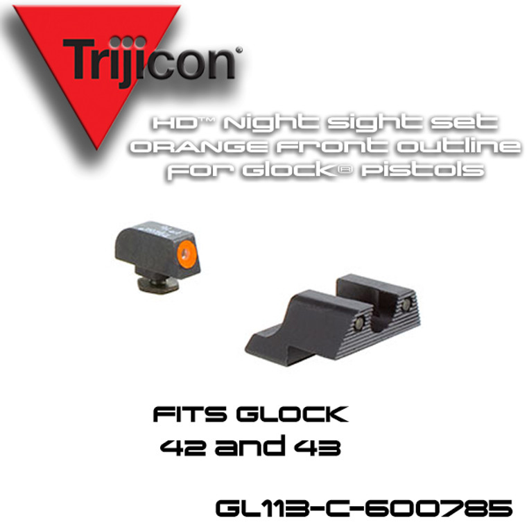 Trijicon 600785: HD Night Sight Set for GLOCK® Pistols - Orange Front Outline