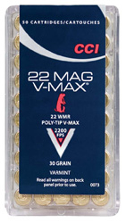 CCI 0073: V-MAX 22 WMR 30gr, 50rd/box