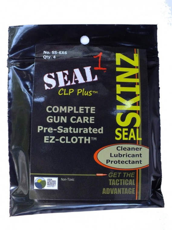 Seal 1 SS-6x6: Seal Skinz Pre-Saturated Cleaning Cloth 6"x 6" Square (4 Per Bag)