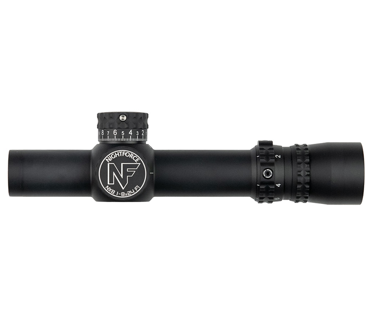Nightforce | C600 NX8 - 1-8x24mm F1 - ZeroStop - .5 MOA Capped Windage PTL FC MOA - Left Side | Mile High Shooting Accessories