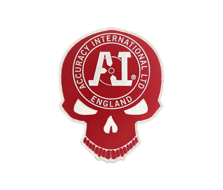 Accuracy International | Skull PVC Velcro Patch, Red | Mile High Shooting Accessories