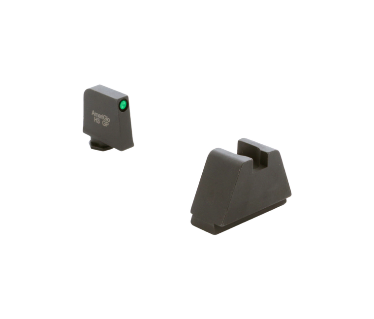 Ameriglo GL-812:  5XL Optic Compatible Sight Set for GLOCK® Pistols - Green Tritium