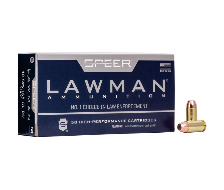 Speer: Lawman, 40 S&W, 165gr TMJ, 50rds/Box