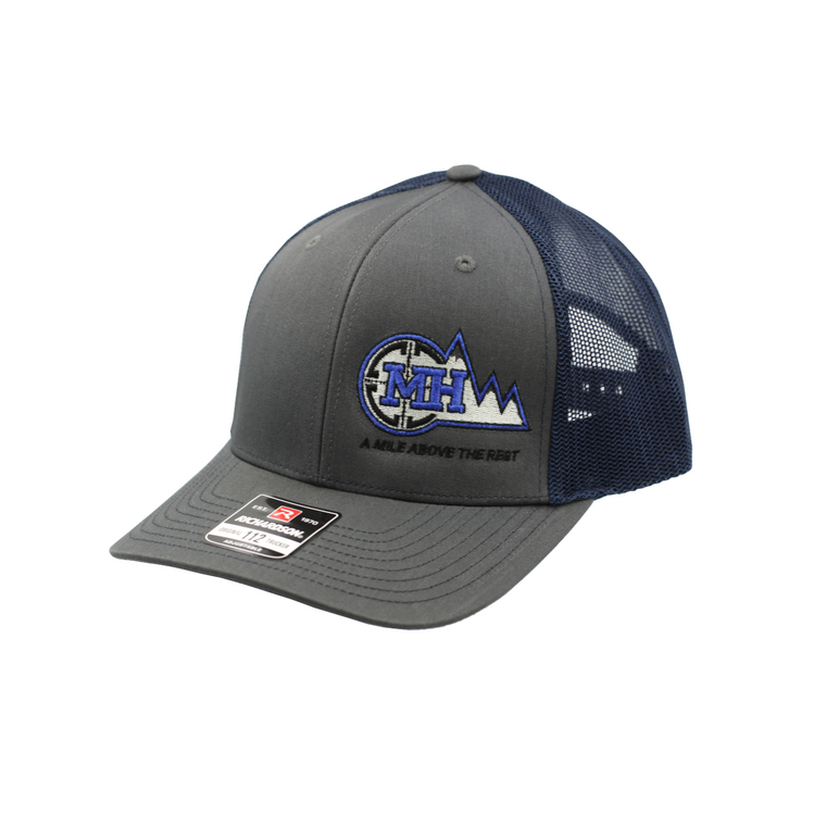 Mile High Shooting Accessories: Mile High Shooting Hat, Charcoal & Navy Blue