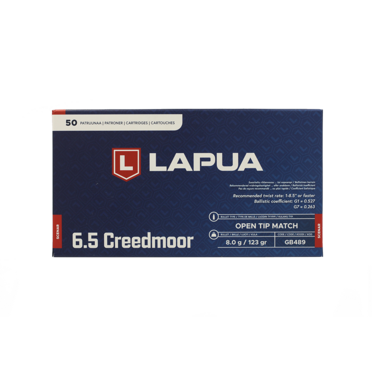 Lapua: Scenar, 6.5 Creedmoor, 123gr OTM, 50/Box