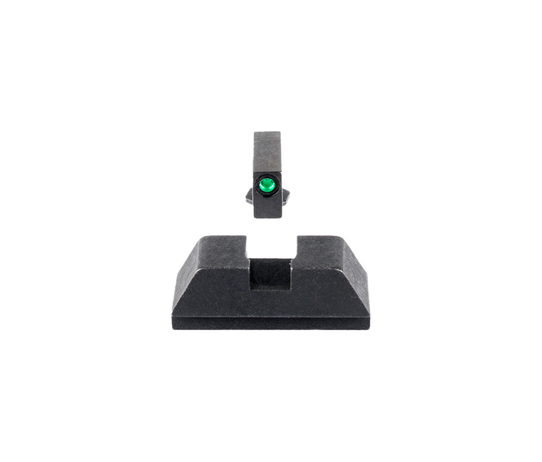 Ameriglo GL-880 | Optic Compatible Sight Set for GLOCK® Pistols, 1L Tall Black Outline Tritium .220" Front, Flat Black .295" Rear | Mile High Shooting Accessories