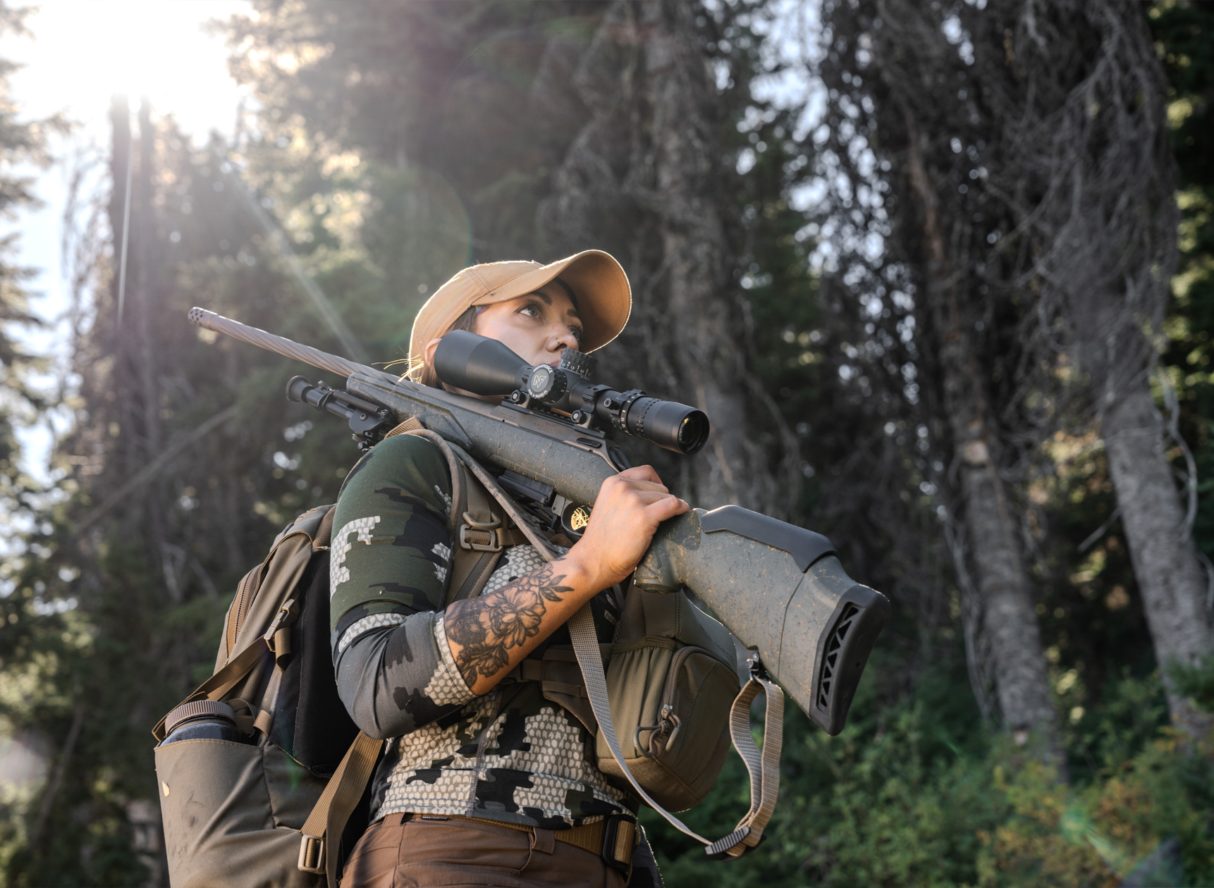 A Nightforce NX6 2-12x42 riflescope in use