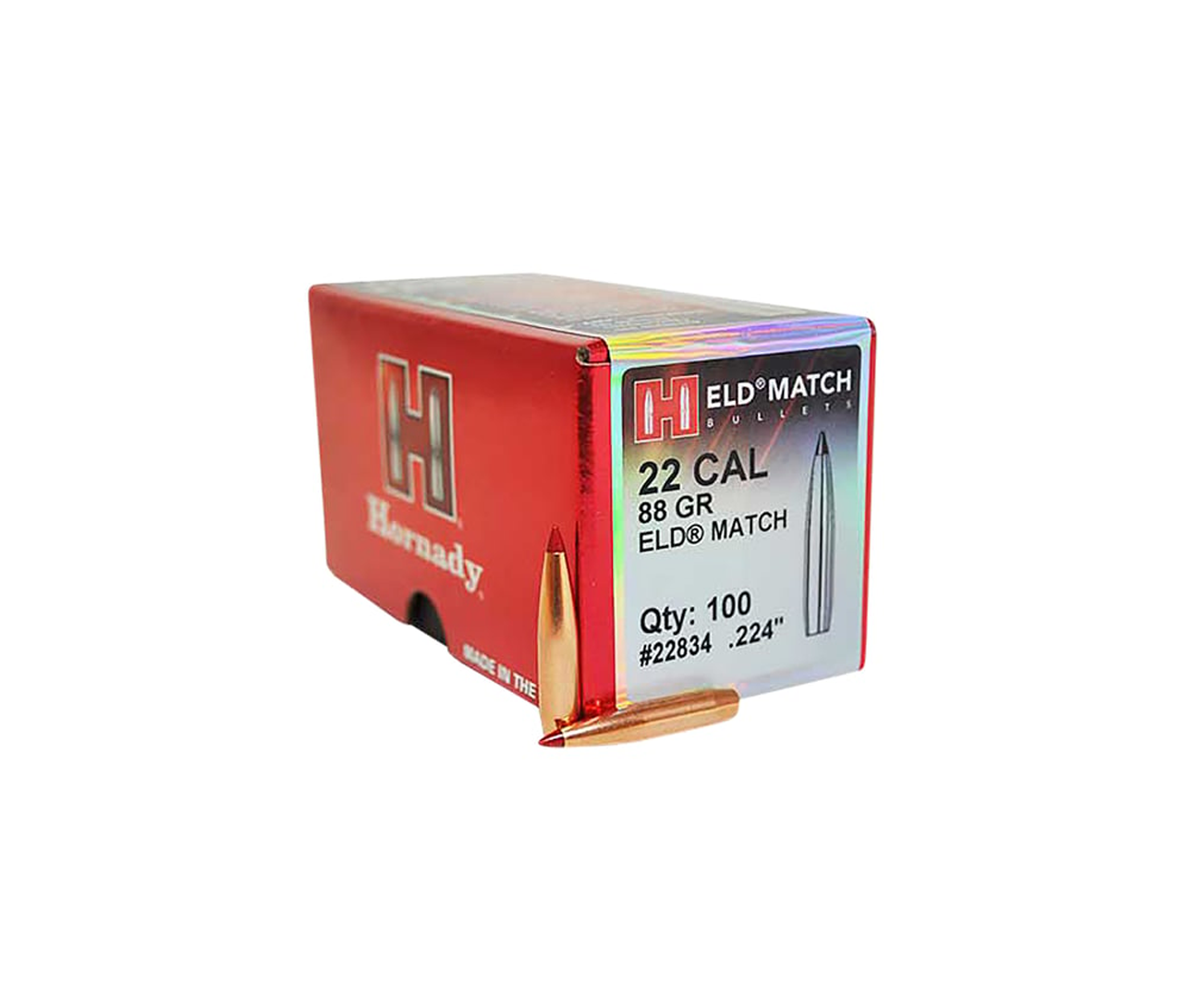 Hornady: 22 Cal .224 88 gr ELD® Match 100/Box