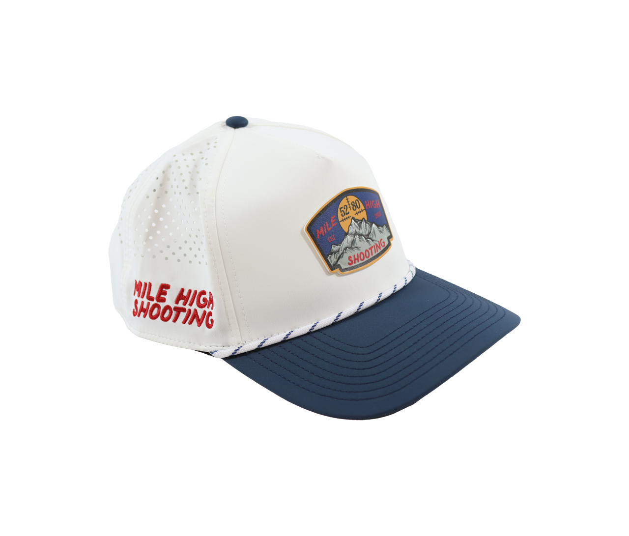 MHSA: Mile High Shooting 5 Panel, Rope, PVC Patch, White/Orion