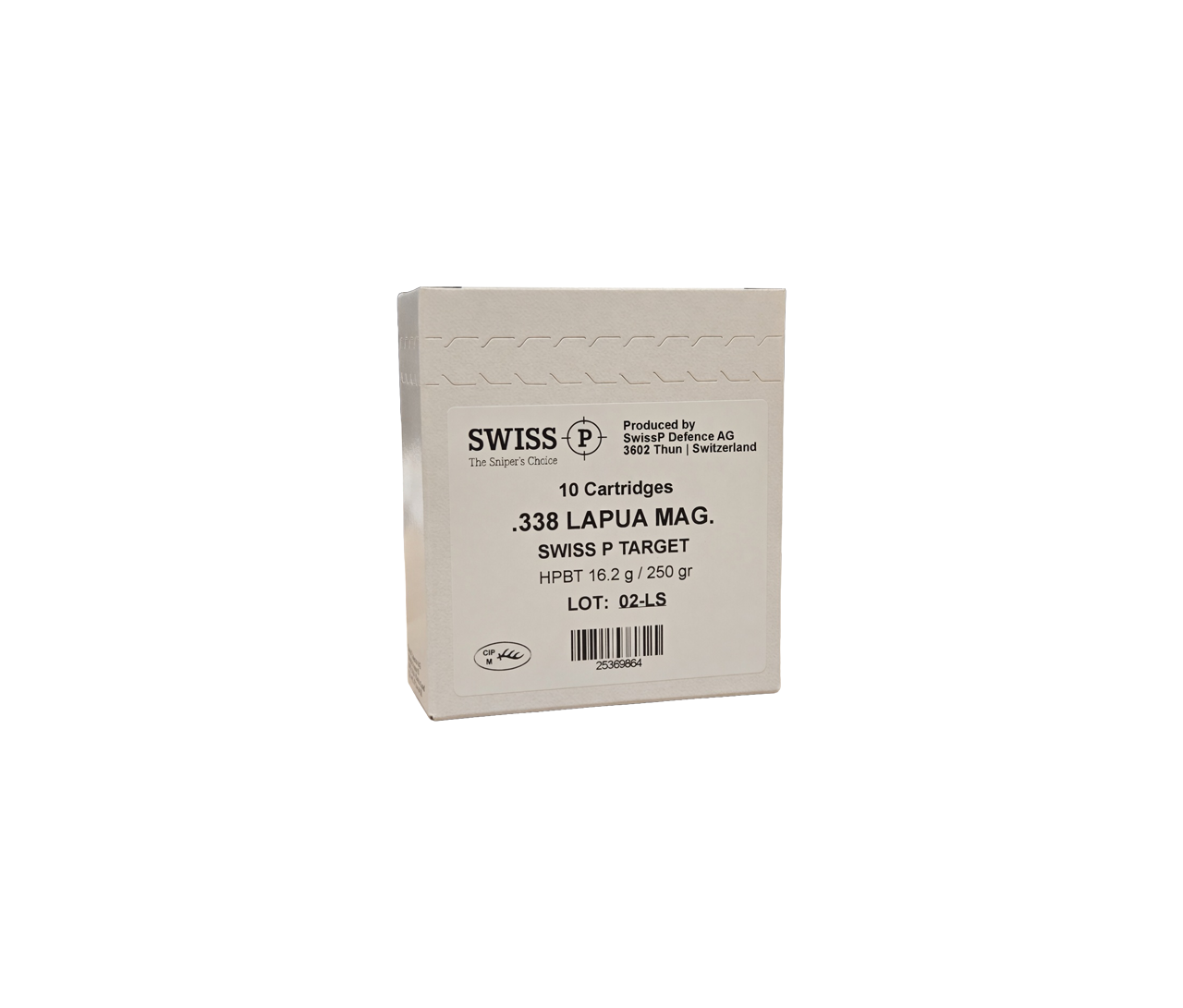 Swiss P: 338 Lapua Magnum, 250 gr, Target, 10/Box