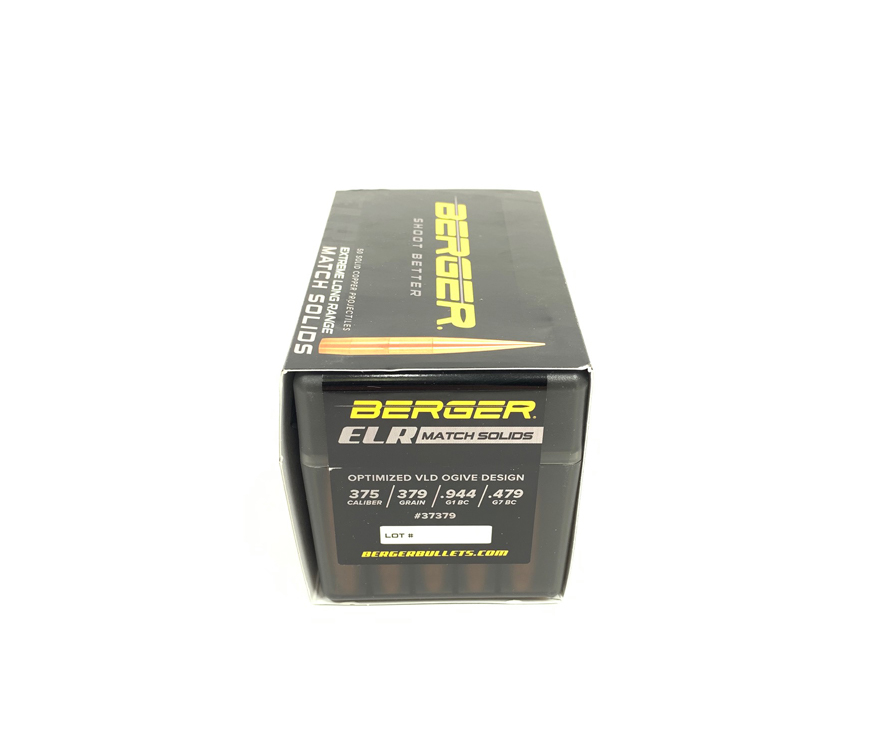 Berger 37379: 375 Cal 379gr ELR Match Solid Bullets, 50/Box