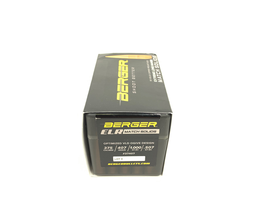 Berger 37407: 375 Cal 407gr ELR Match Solid Bullets, 50/Box