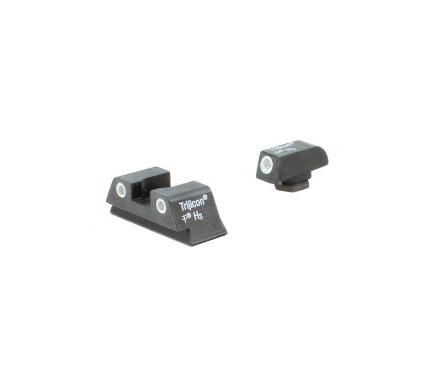 Trijicon 600778: Bright & Tough™ Night Sight Set for GLOCK® Pistols - White Outline, Green & Yellow Tritium