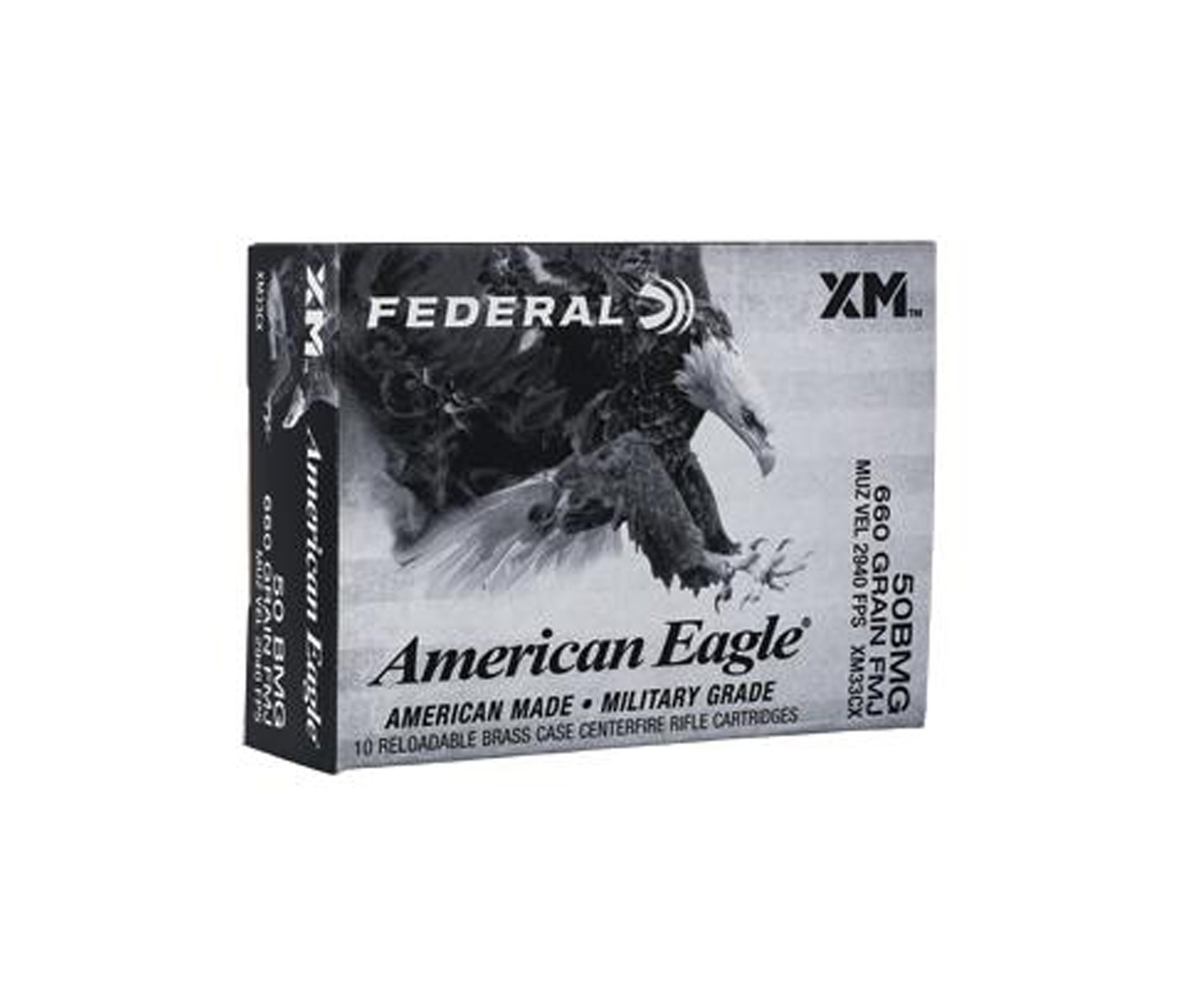 Federal: American Eagle 50 BMG, 660 Grain FMJ, 10/Box