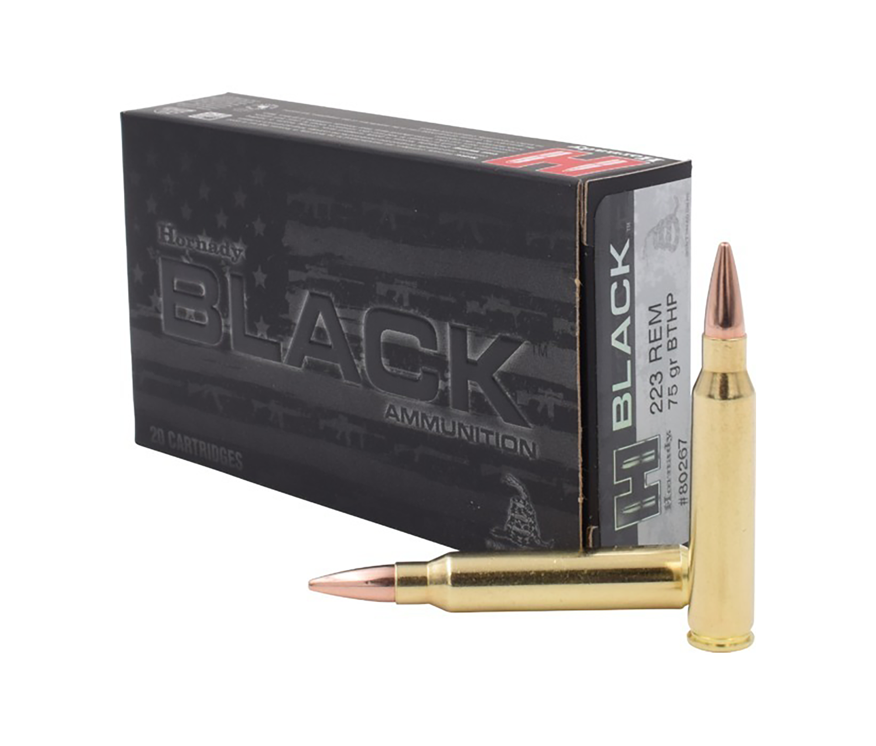 Hornady: BLACK  .223 Remington, 75gr BTHP Match , 20/Box