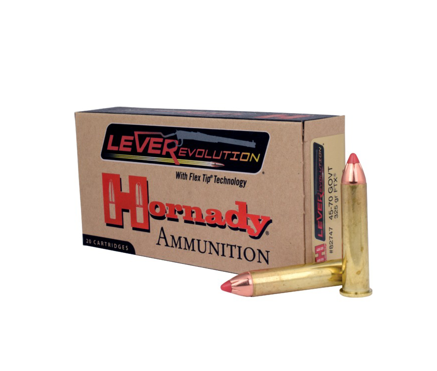 Hornady: 45-70 Government, 325gr FTX  LEVERevolution ,  20/Box
