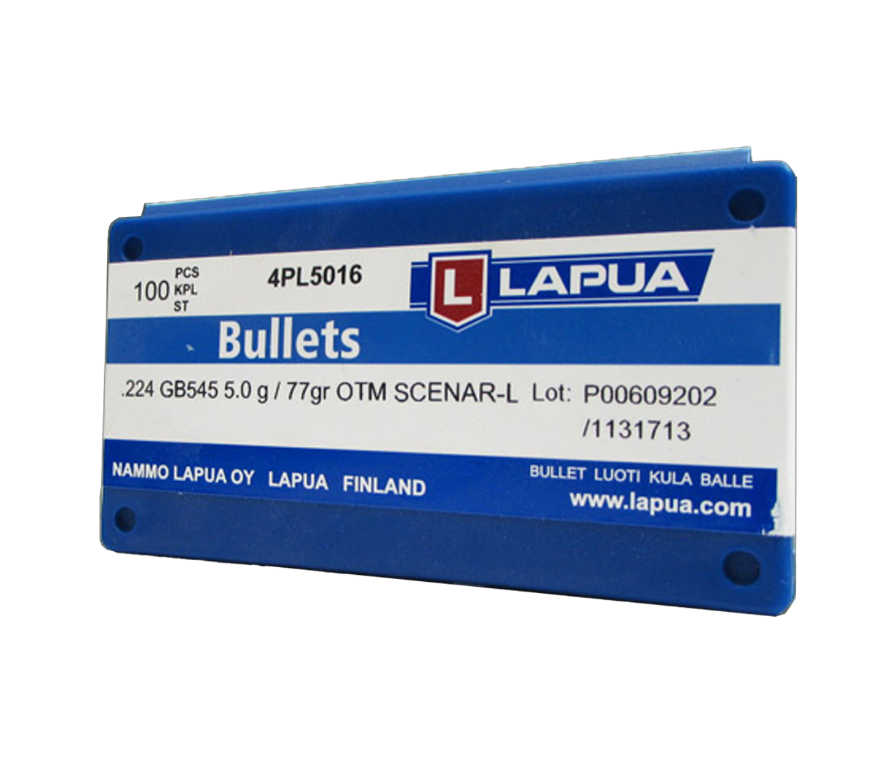 Lapua 4PL5016: 22 cal (.223/.224) 77gr Scenar Lockbase 100/Box