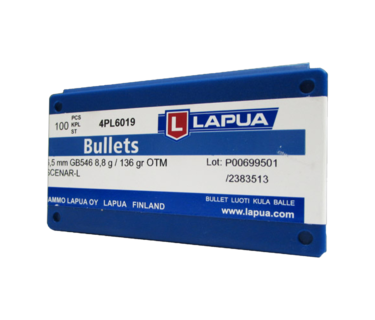 Lapua 4PL6019: 6.5 cal 136gr Scenar-L 100/Box