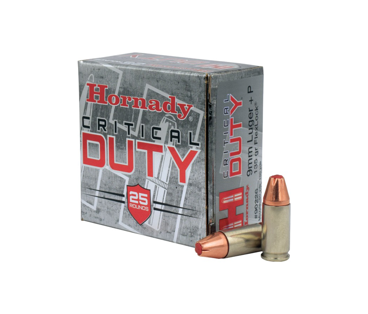 Hornady: Critical Duty®, 9MM Luger +P, 135 gr, FlexLock®, 25/Box