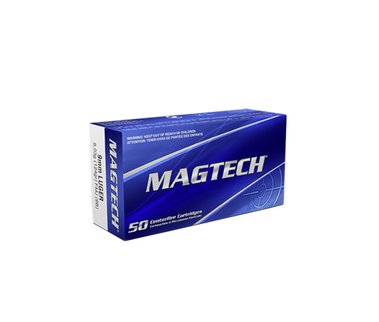 Magtech: 9mm Luger, 124gr FMJ Ammunition, 50/Box