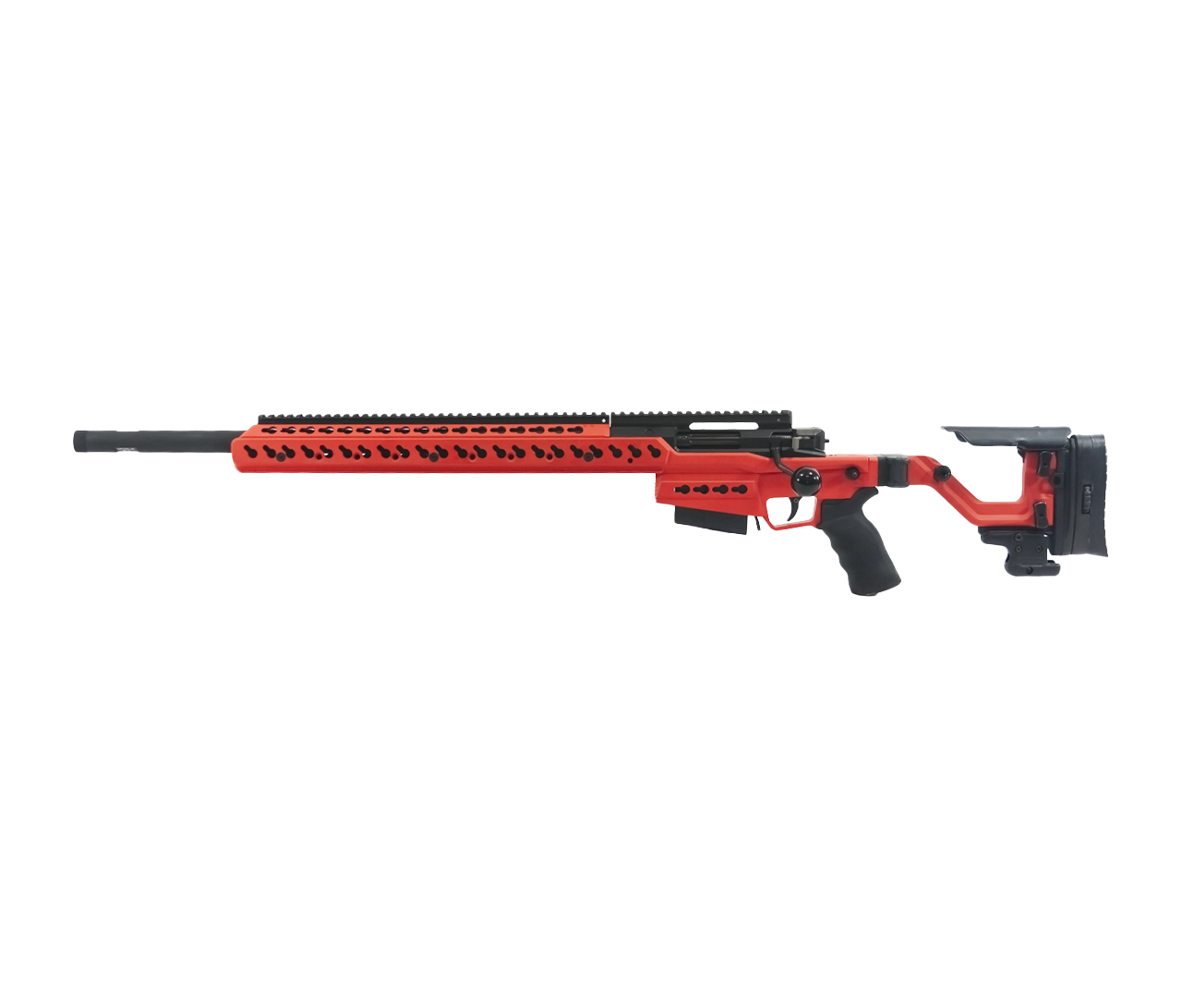 Accuracy International: AT-XC, 6.5 Creedmoor, Folding, 24", Red, Left Hand