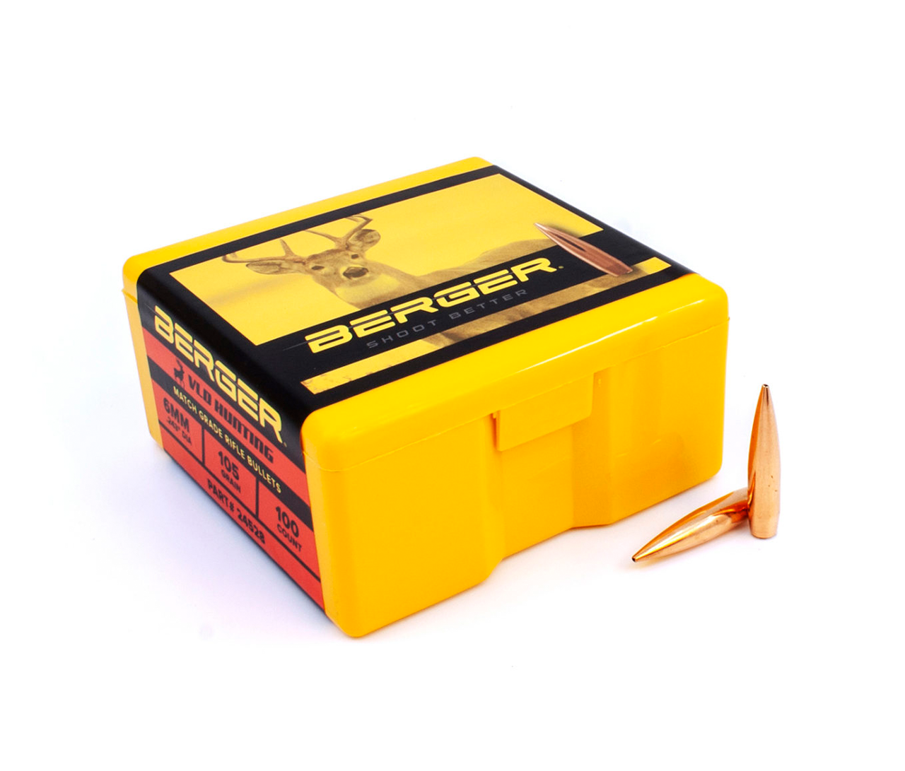 Berger 24528: 6mm 95gr Very Low Drag (VLD) Hunting Rifle Bullet, 100/Box