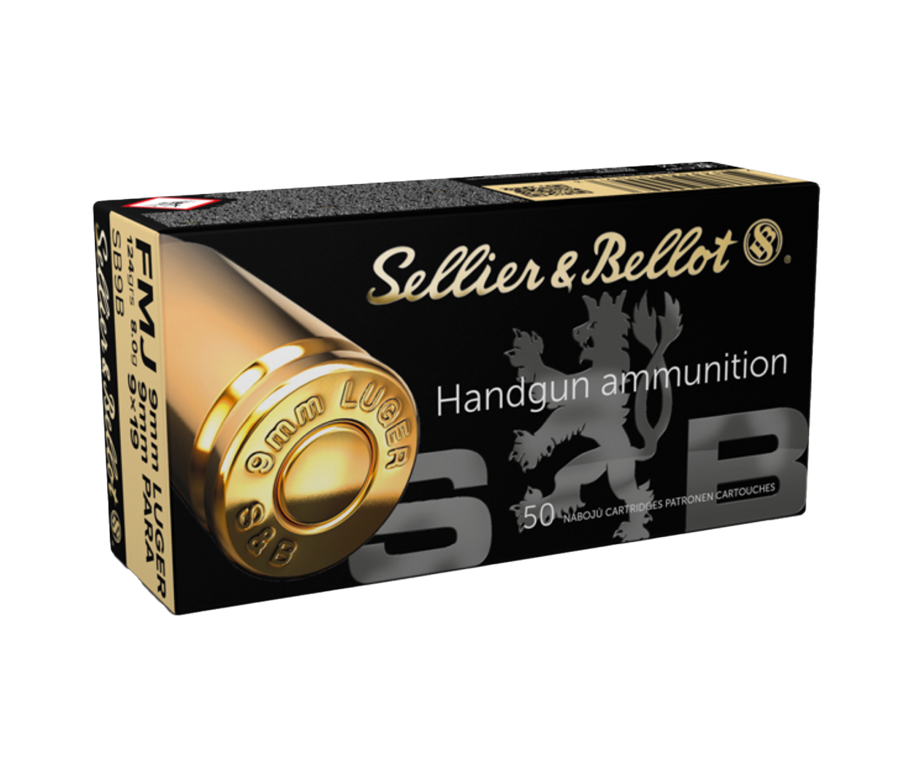 Sellier & Bellot: 9mm, 124 gr, FMJ, 50/Box