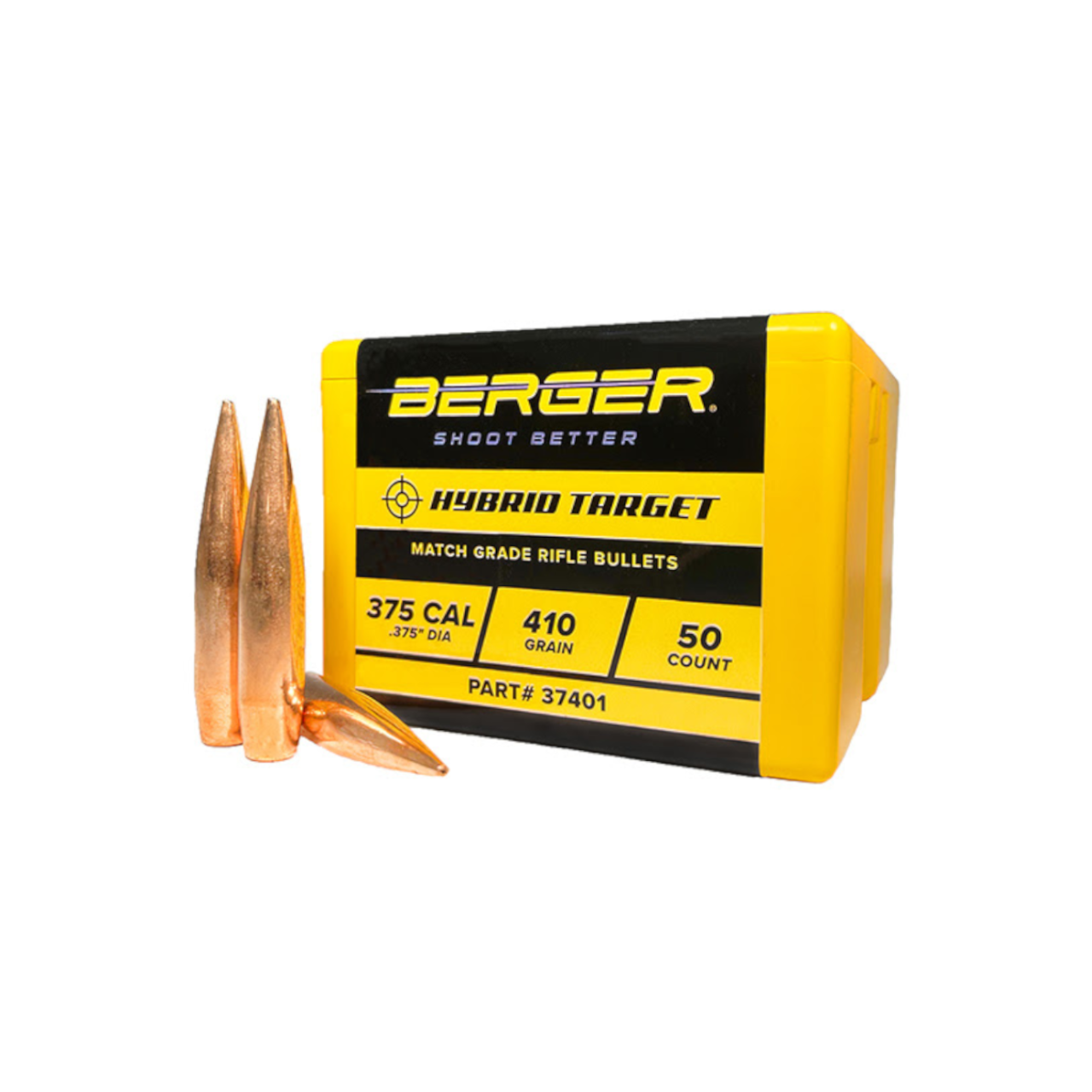 Berger 37401: 375 Cal 410gr Hybrid Target Bullets, 50/Box